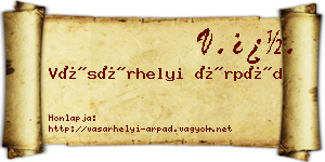 Vásárhelyi Árpád névjegykártya