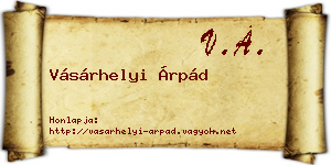 Vásárhelyi Árpád névjegykártya