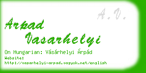 arpad vasarhelyi business card